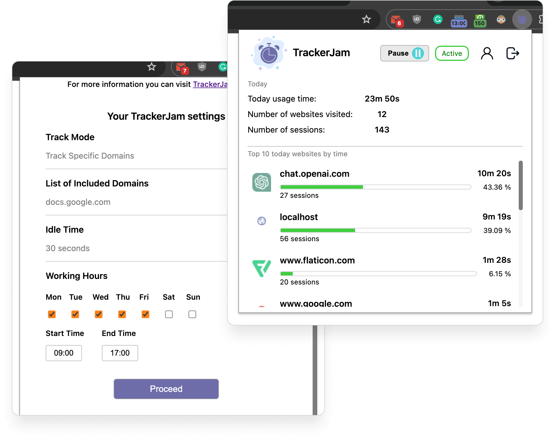 TrackerJam Extension
